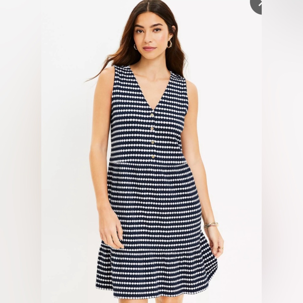 LOFT BNWT | Striped Navy and White Dress | Size XL Women’s
